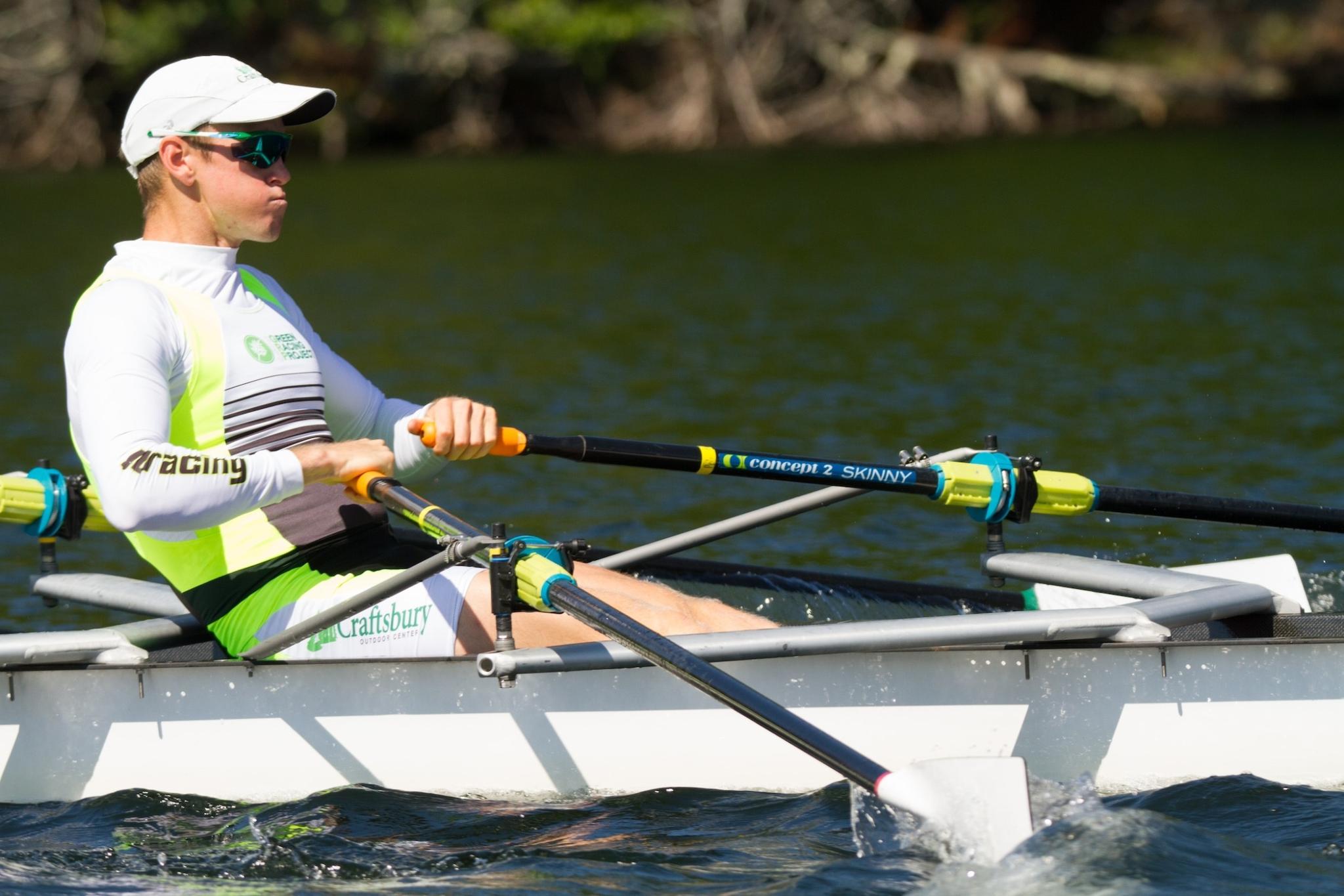 Sculler using Concept2 oars